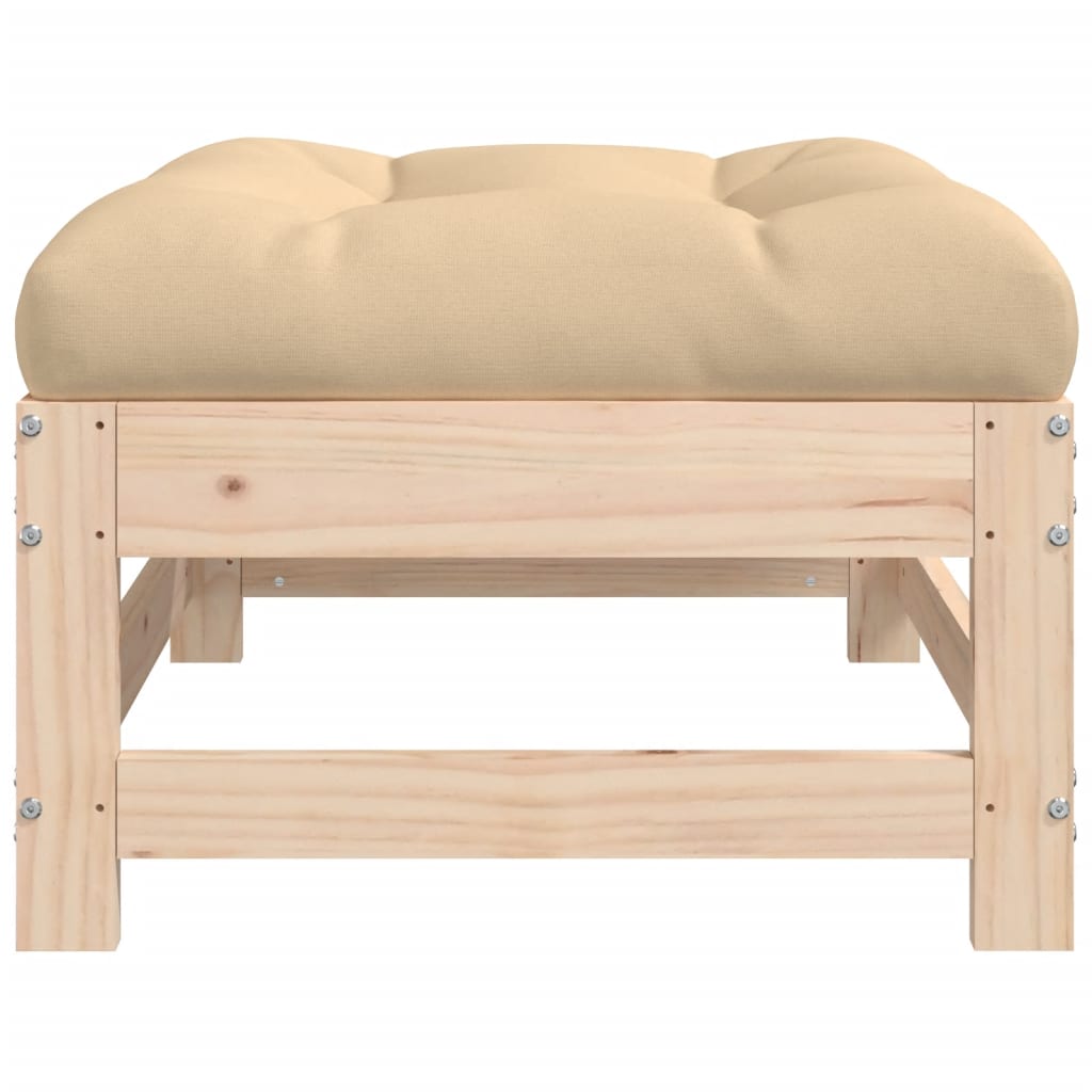 Outdoor stool with cushion, solid pine