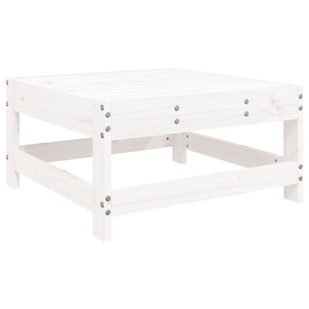 Outdoor stool with cushion, white solid pine