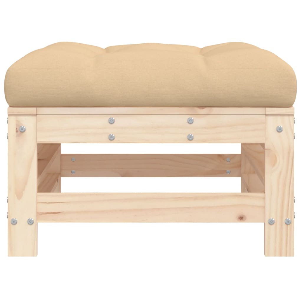 Outdoor stool with cushion, solid pine