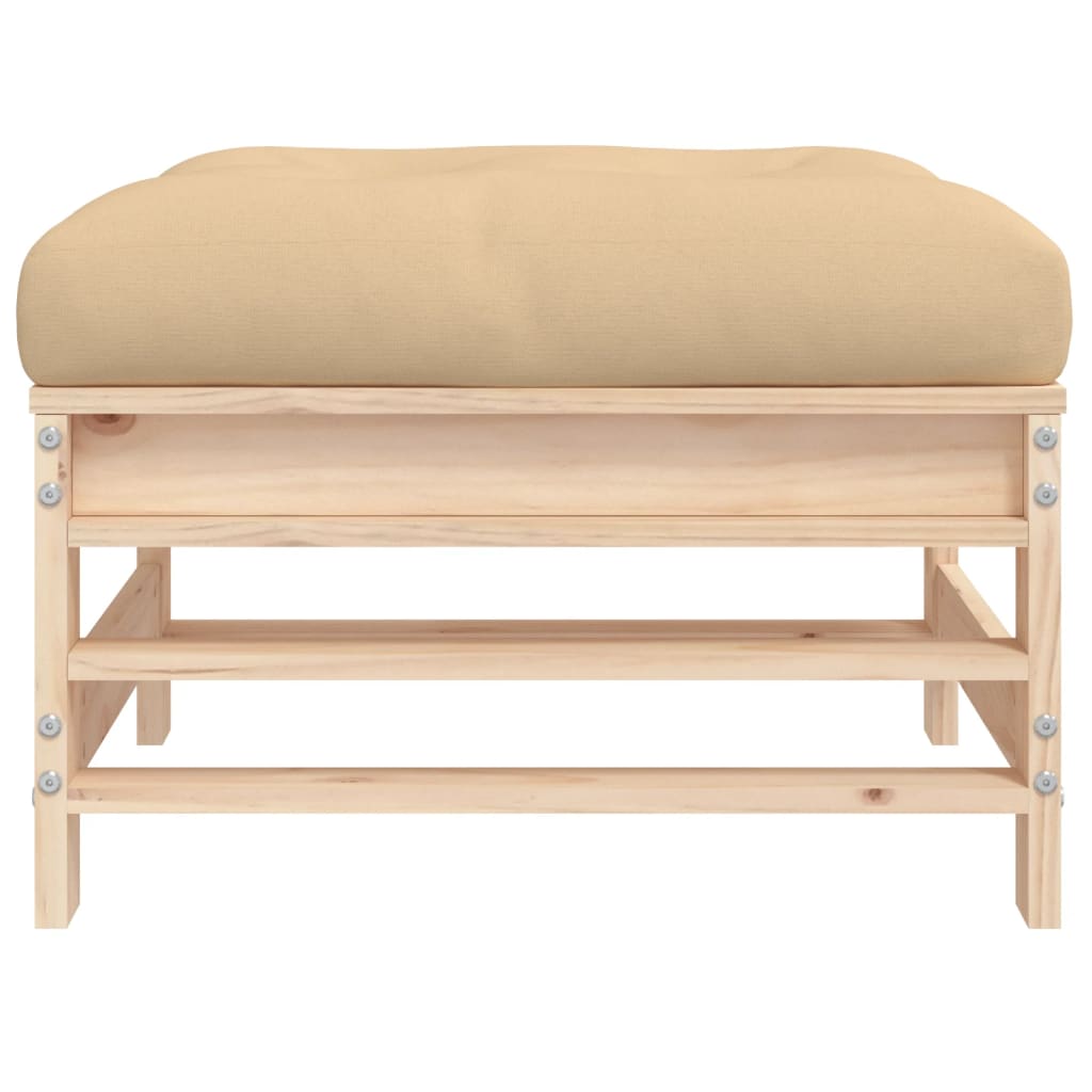 Outdoor stool with cushion, solid pine