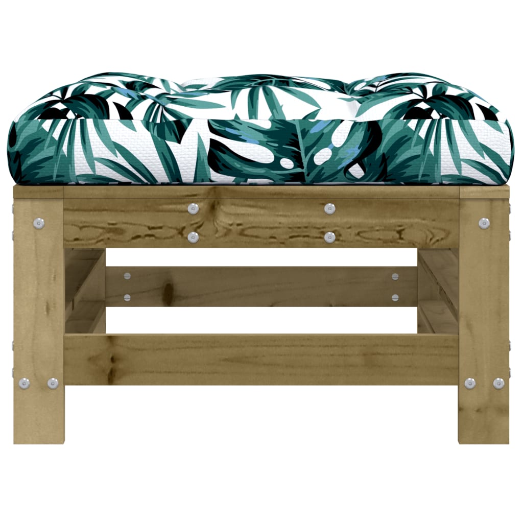 Outdoor stool with cushion, impregnated pine