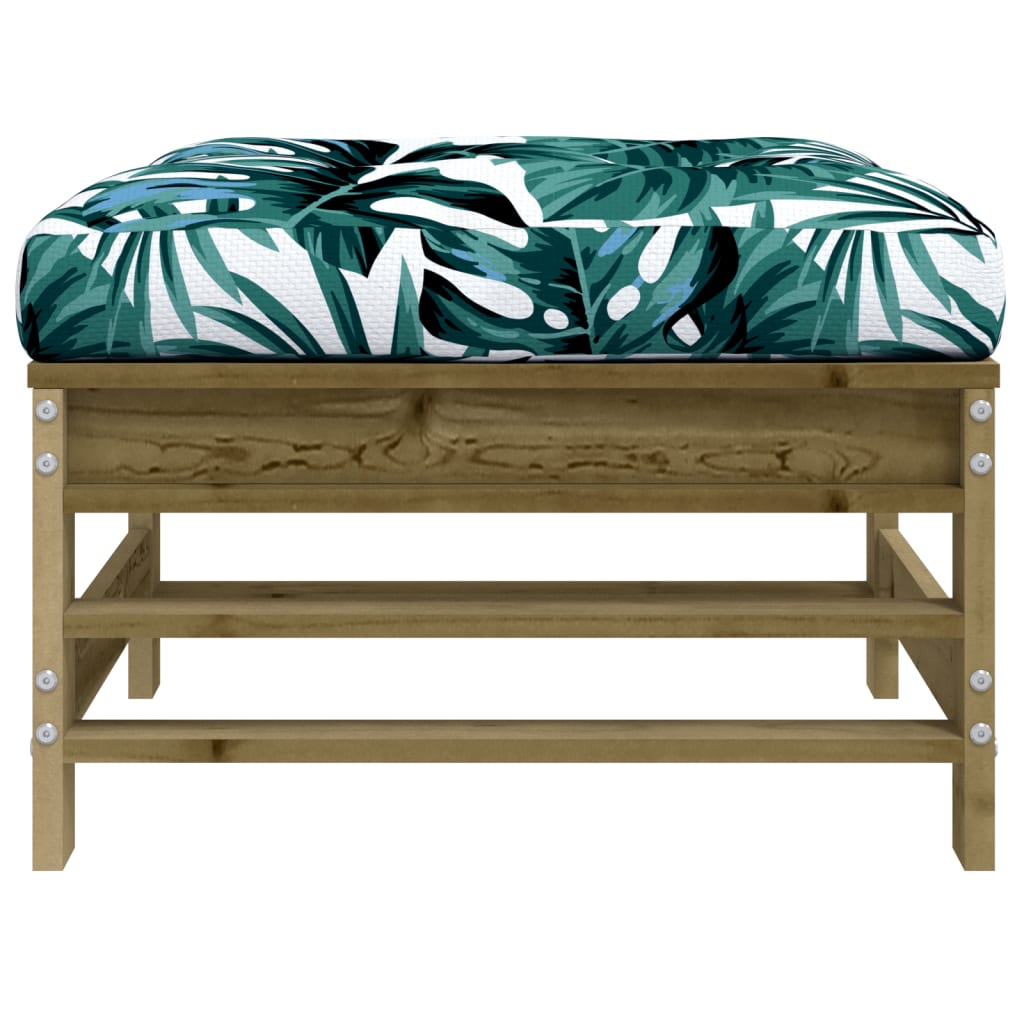 Outdoor stool with cushion, impregnated pine