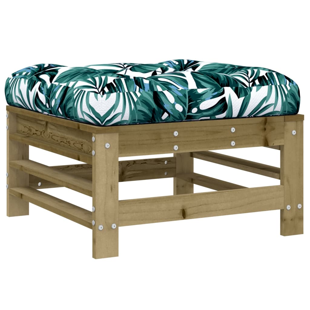 Outdoor stool with cushion, impregnated pine