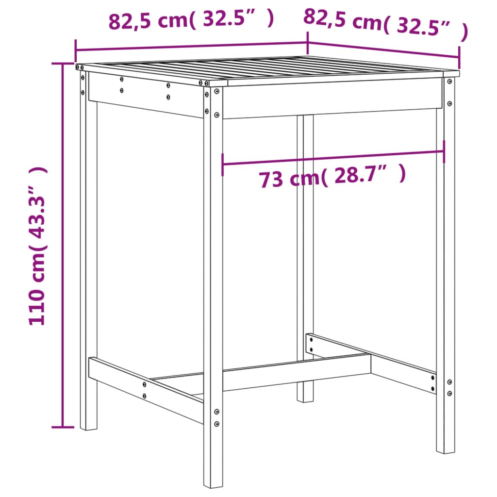 3-teiliges Outdoor-Bar-Set voller Douglasie