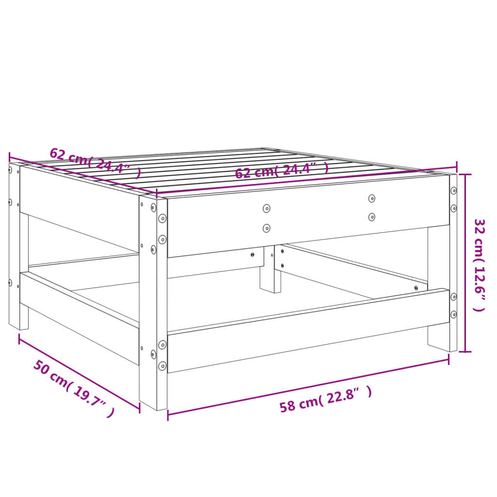 Outdoor-Teppich aus massivem, schwarzem Kiefernholz