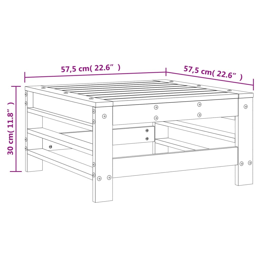 Outdoor-Teppich aus massivem, grauem Kiefernholz