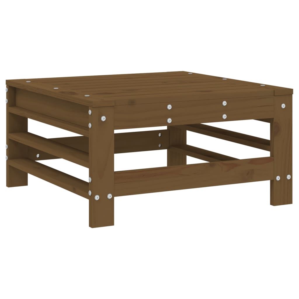 Outdoor stool honey brown solid pine