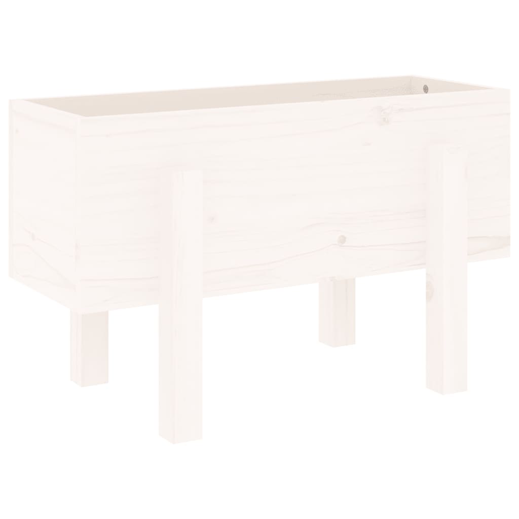 Garden flower box white 62x30x38 cm solid pine