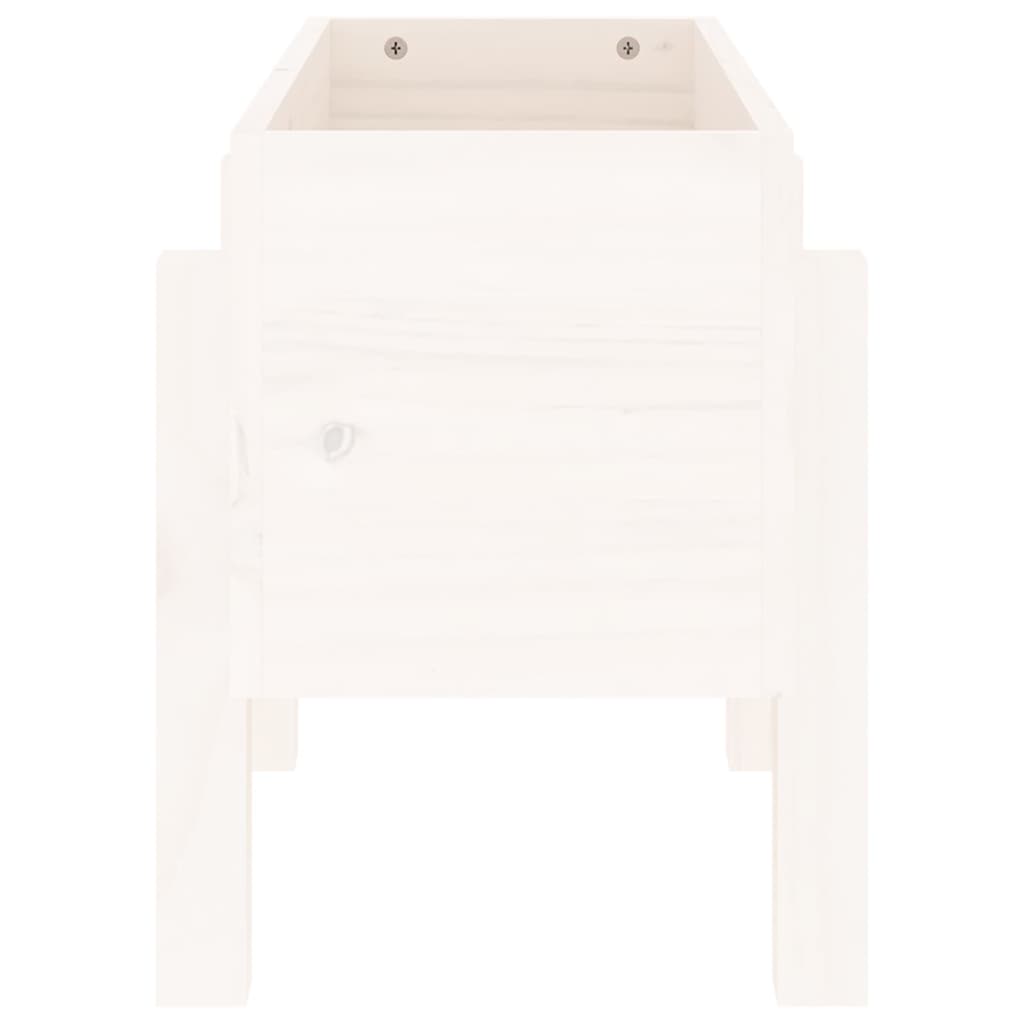 Garden flower box white 62x30x38 cm solid pine