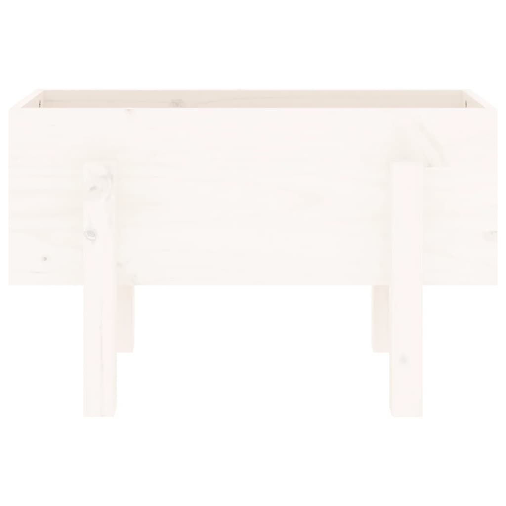 Garden flower box white 62x30x38 cm solid pine