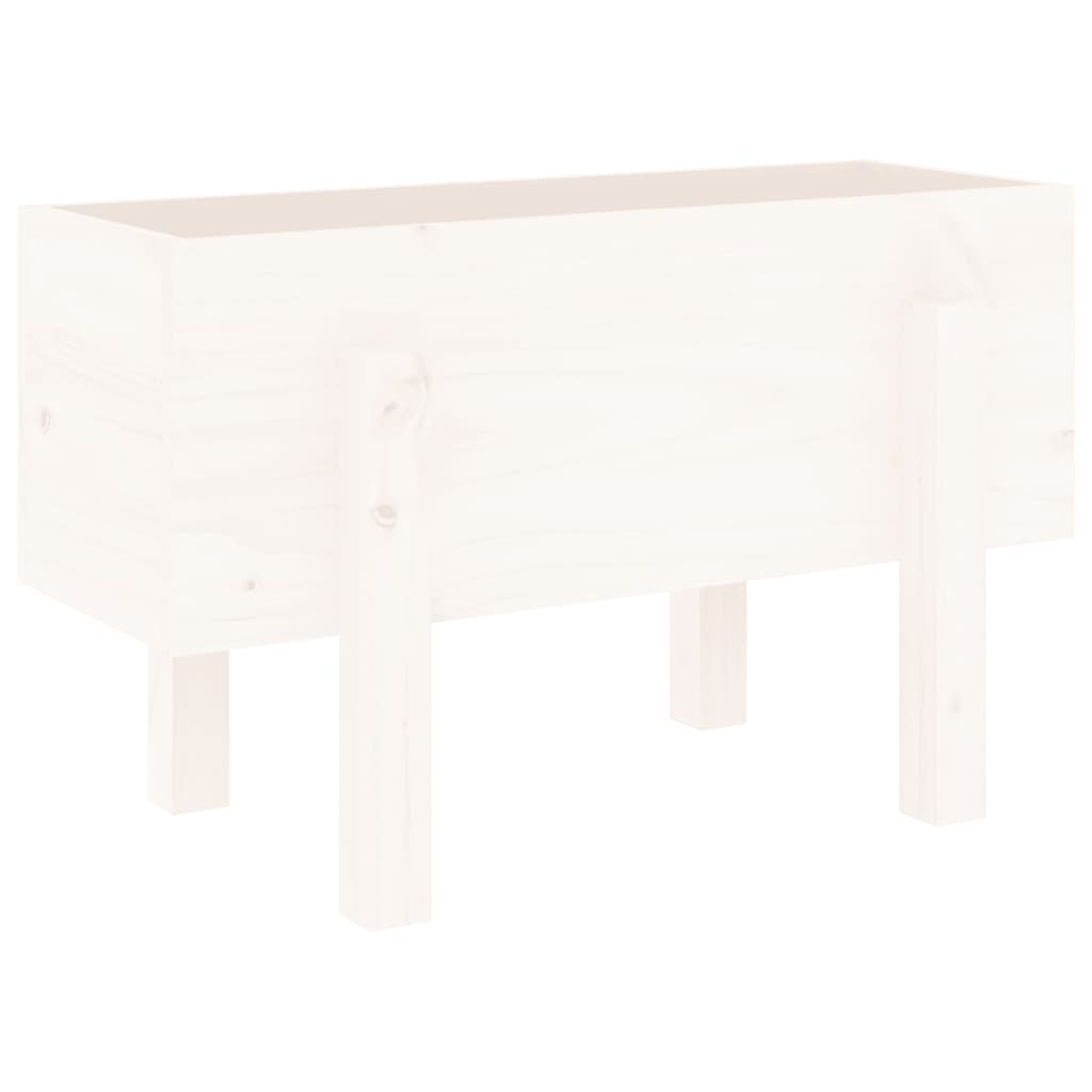 Garden flower box white 62x30x38 cm solid pine