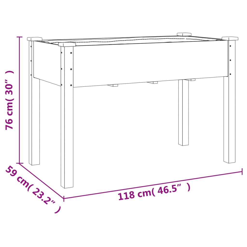 Blumenkasten mit Verkleidung 118x59x76 cm massive Fichte