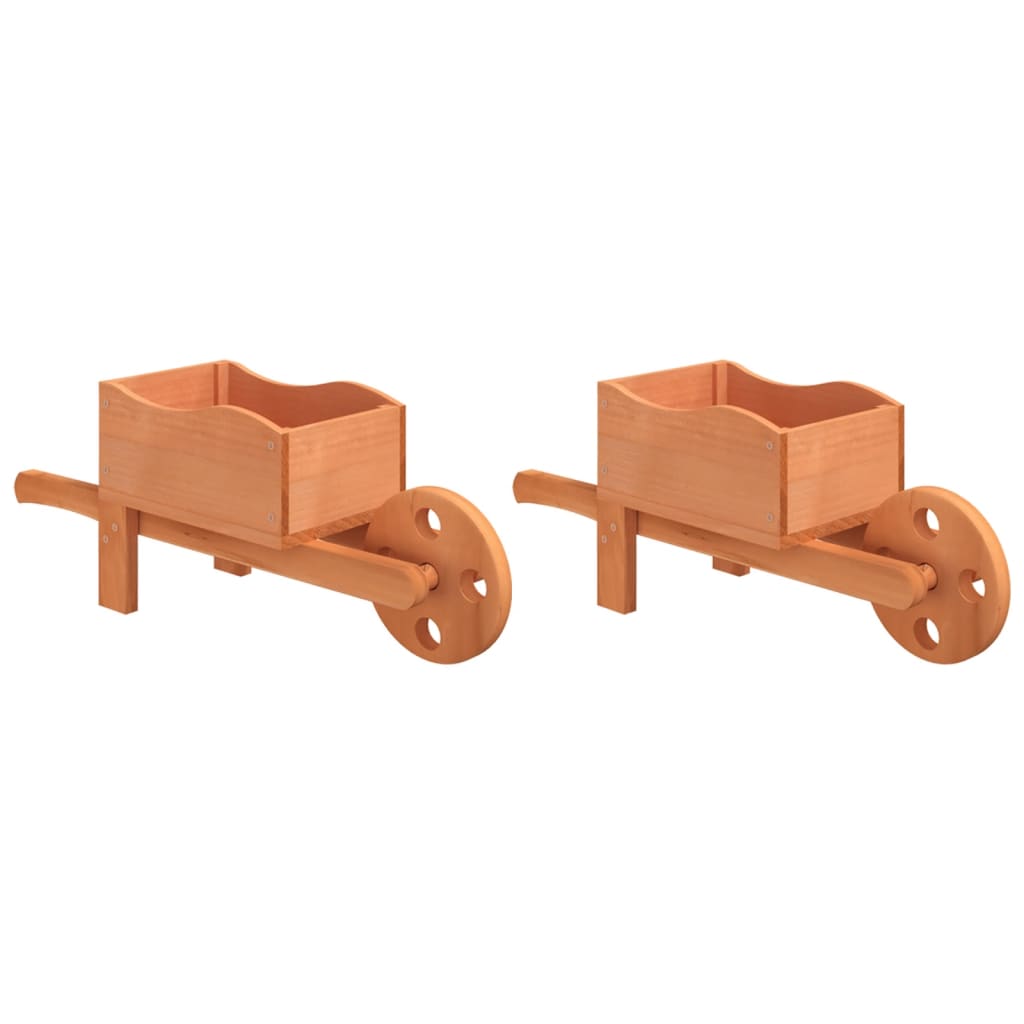 Wheelbarrow flower boxes 2 pcs 47x15x19 cm solid wood