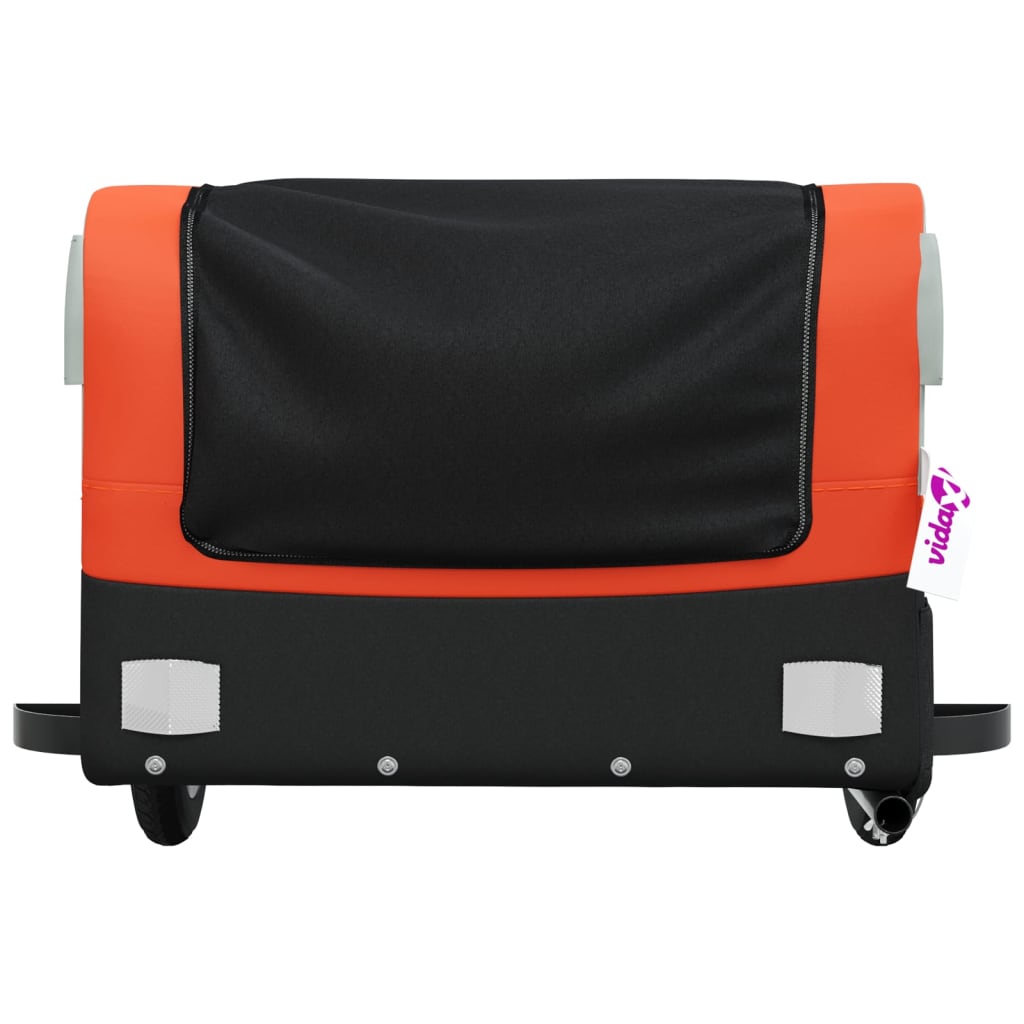 Bicycle trailer black and orange 30 kg iron