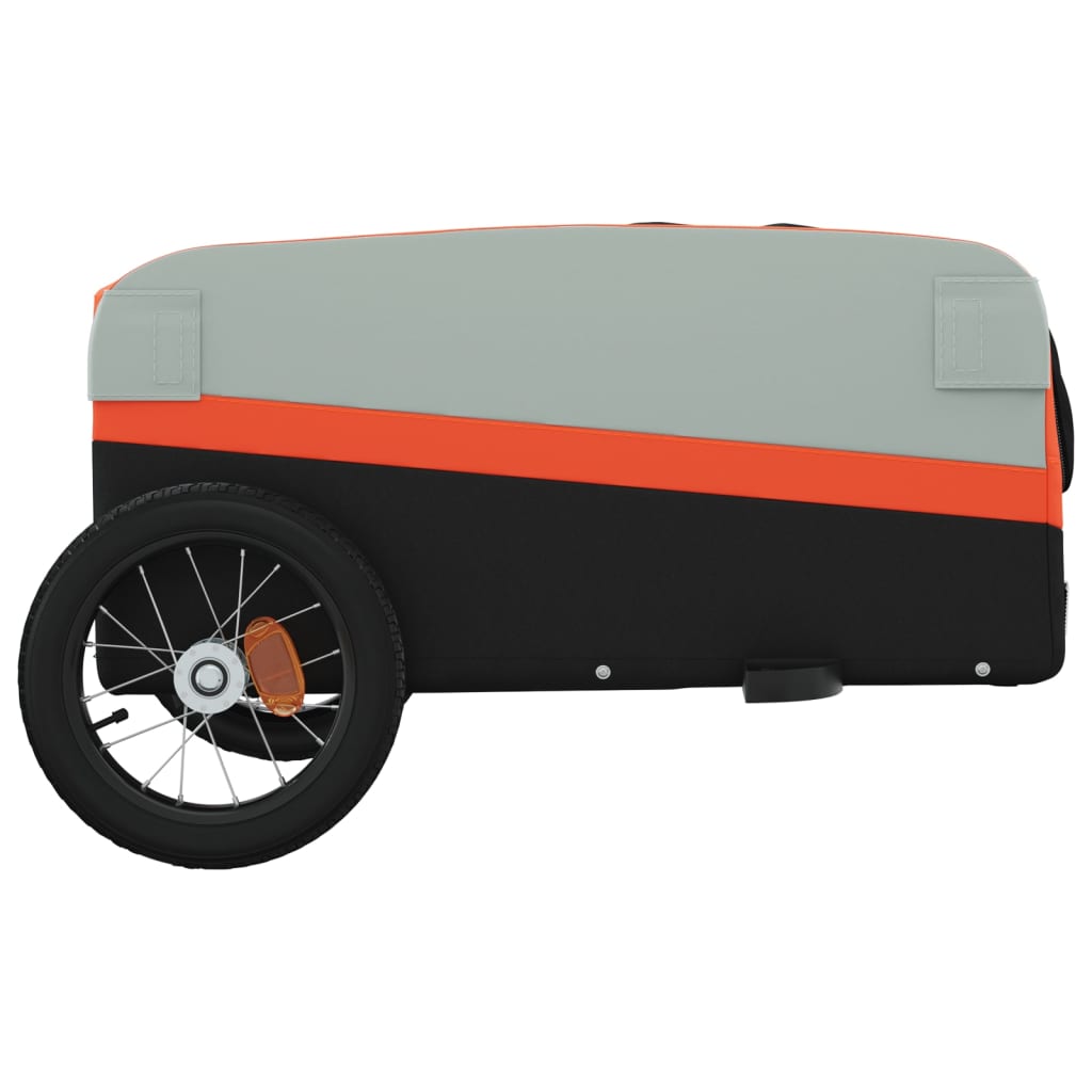 Bicycle trailer black and orange 30 kg iron