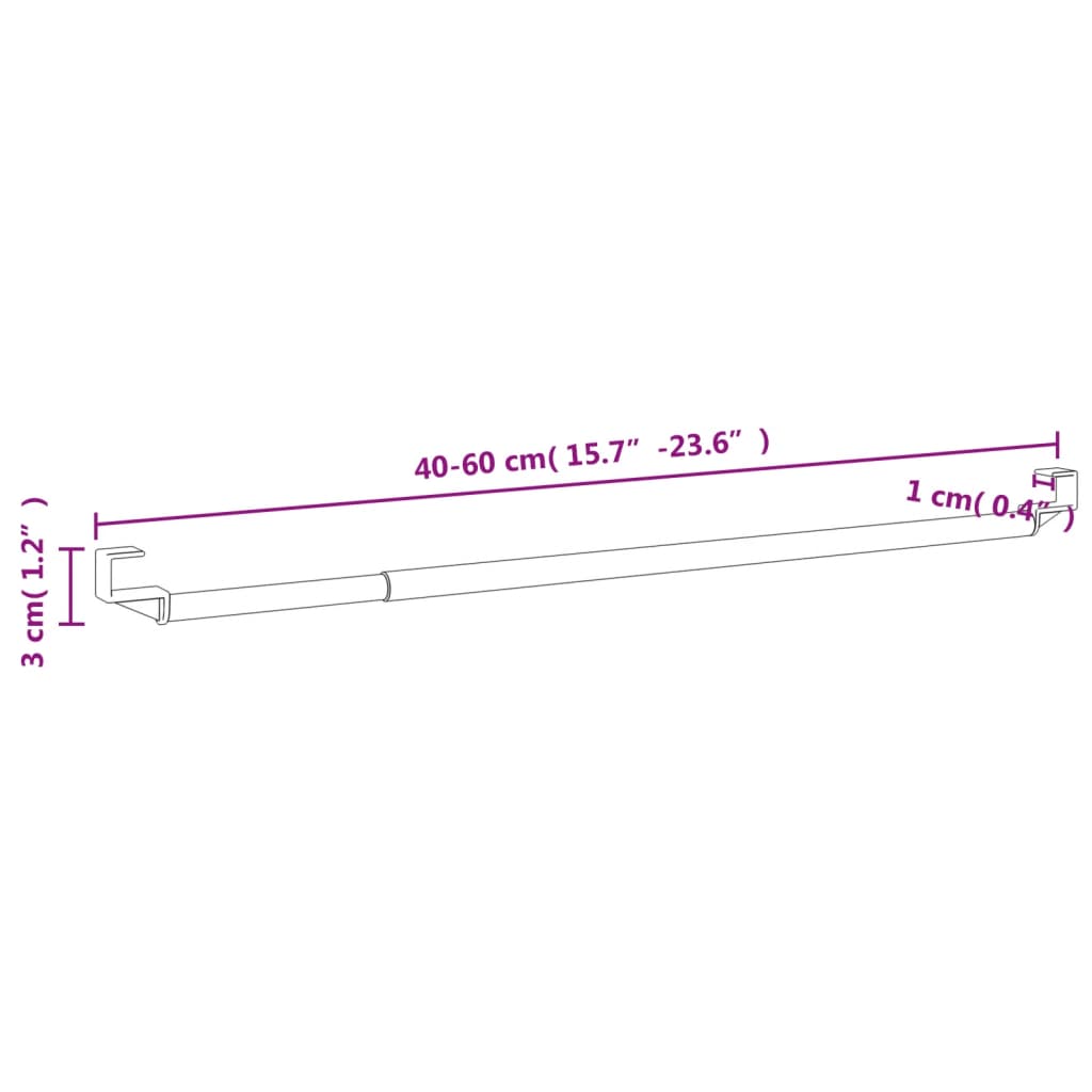 Verhotangot 2 kpl valkoinen ja hopea 40-60 cm alumiini