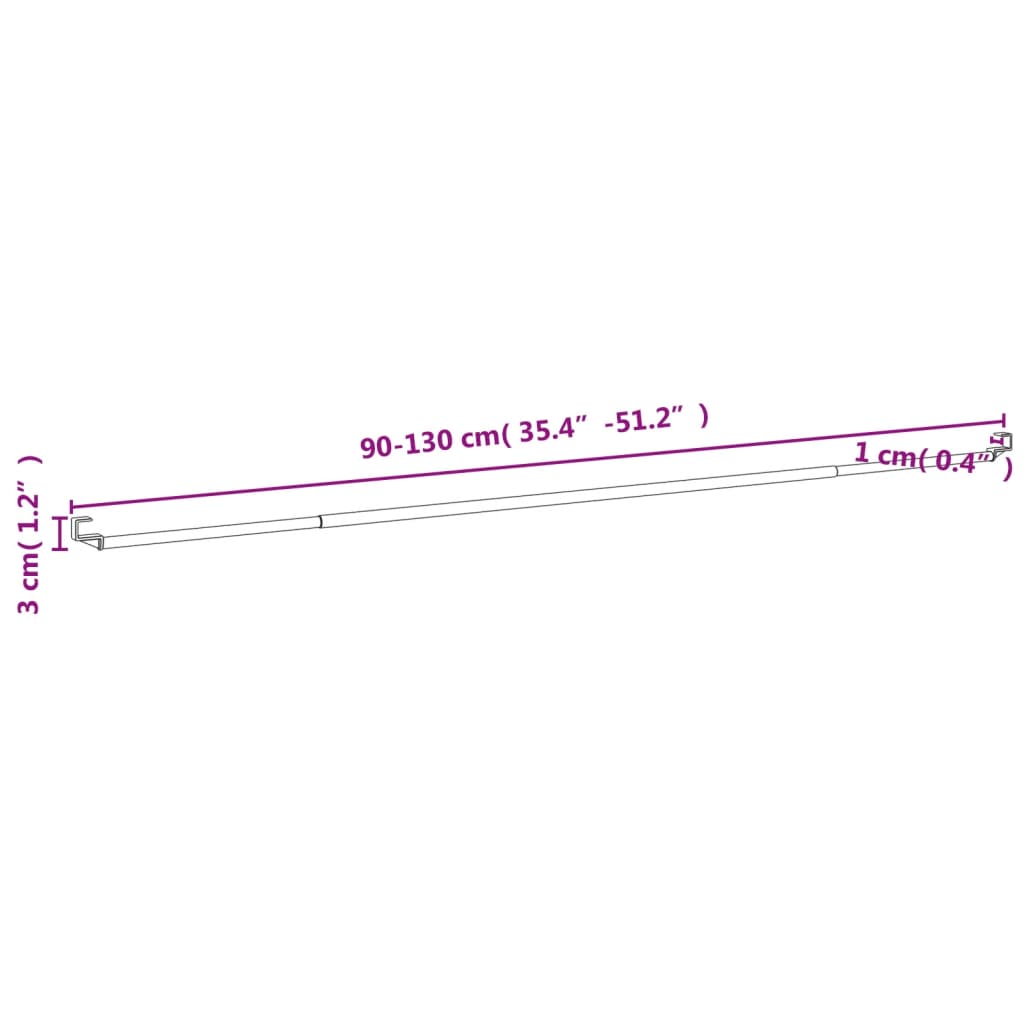 Verhotangot 2 kpl valkoinen ja hopea 90-130 cm alumiini