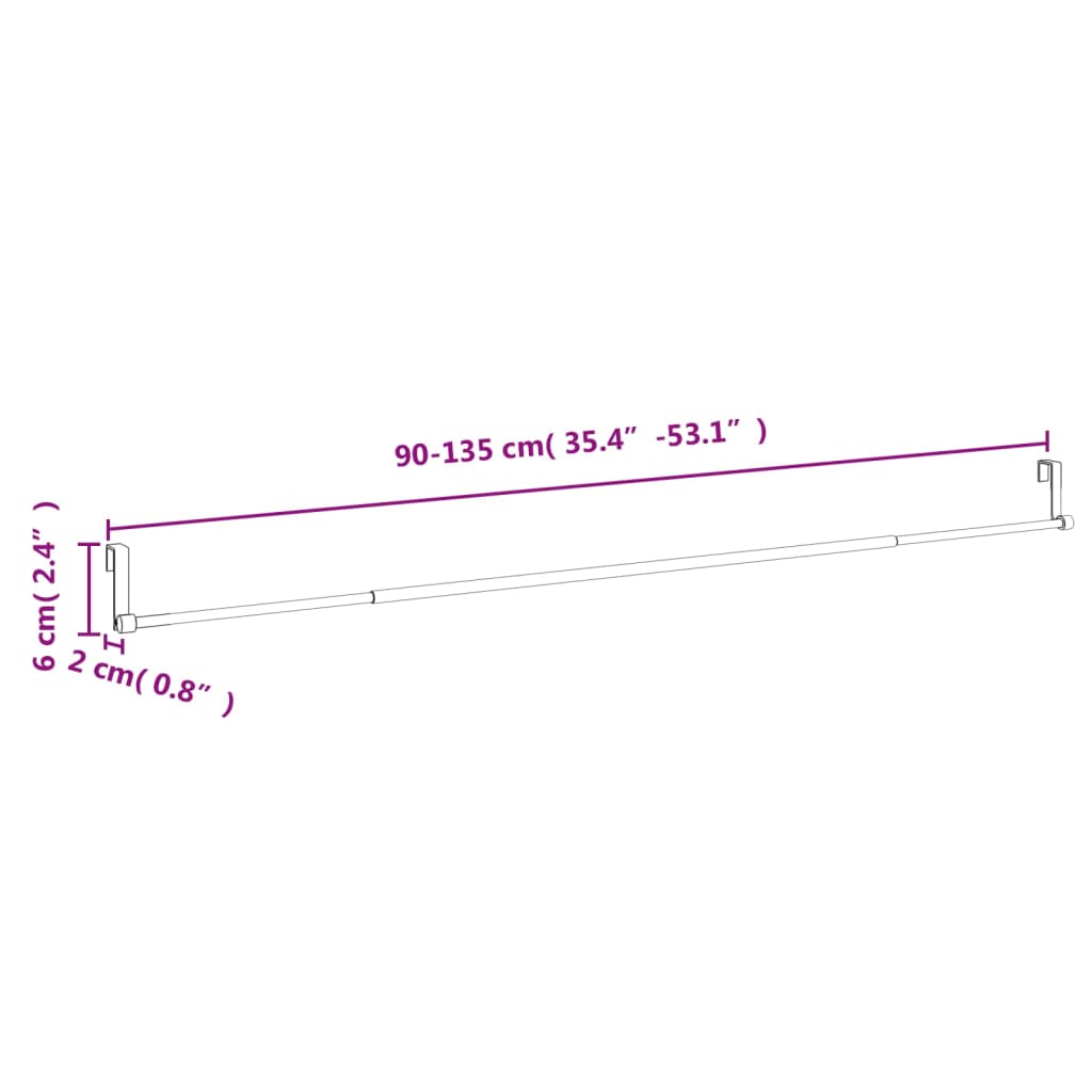 Verhotangot 2 kpl valkoinen ja hopea 90-135 cm alumiini