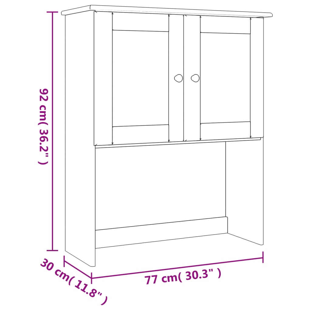 Lipaston yläosa ALTA 77x30x92 cm täysi mänty