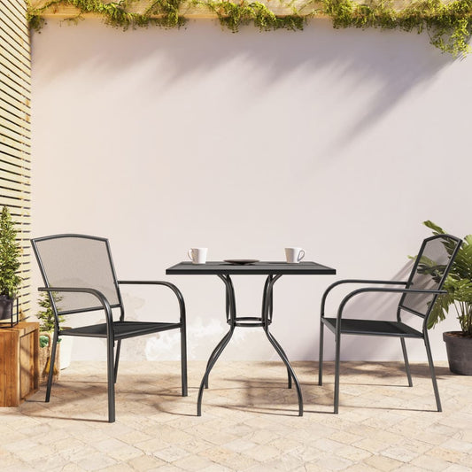 3-piece outdoor dining set anthracite steel