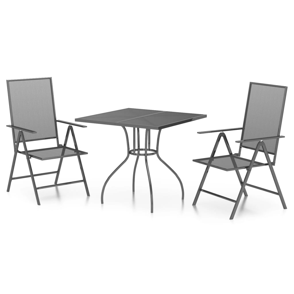 3-piece outdoor dining set anthracite steel