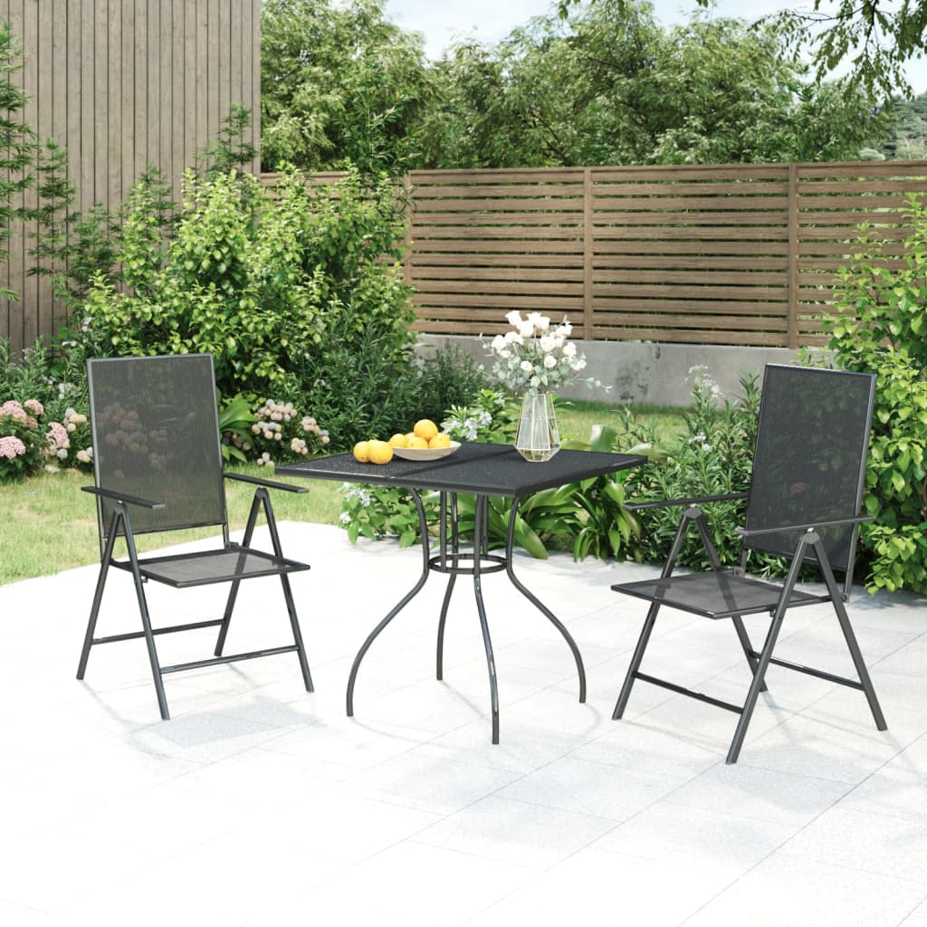 3-piece outdoor dining set anthracite steel