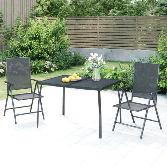 3-piece outdoor dining set anthracite steel