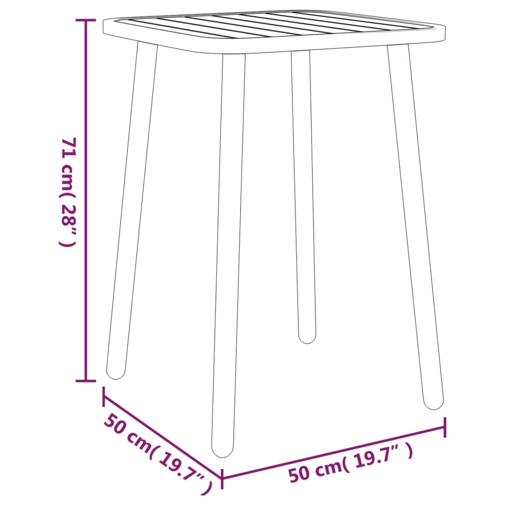 3-piece outdoor dining set anthracite steel