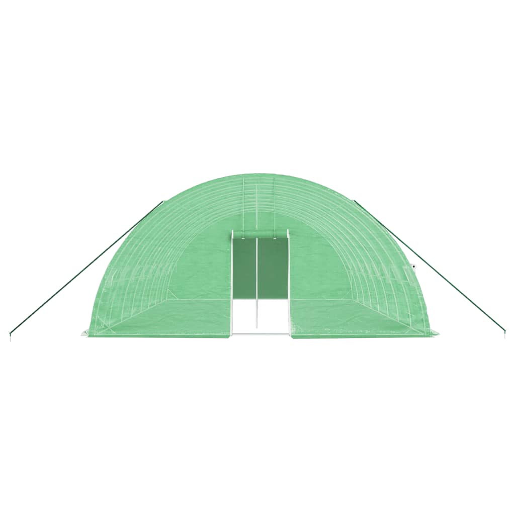 Kasvihuone teräsrungolla vihreä 48 m² 8x6x2,85 m