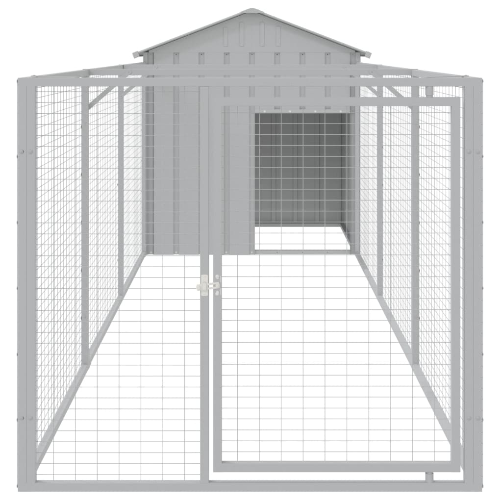 Koirankoppi katolla v.harmaa 117x405x123 cm galvanoitu teräs