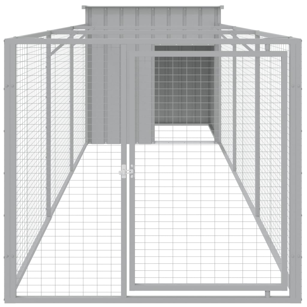 Koirankoppi/ulkotila v.harmaa 110x405x110 cm galvanoitu teräs