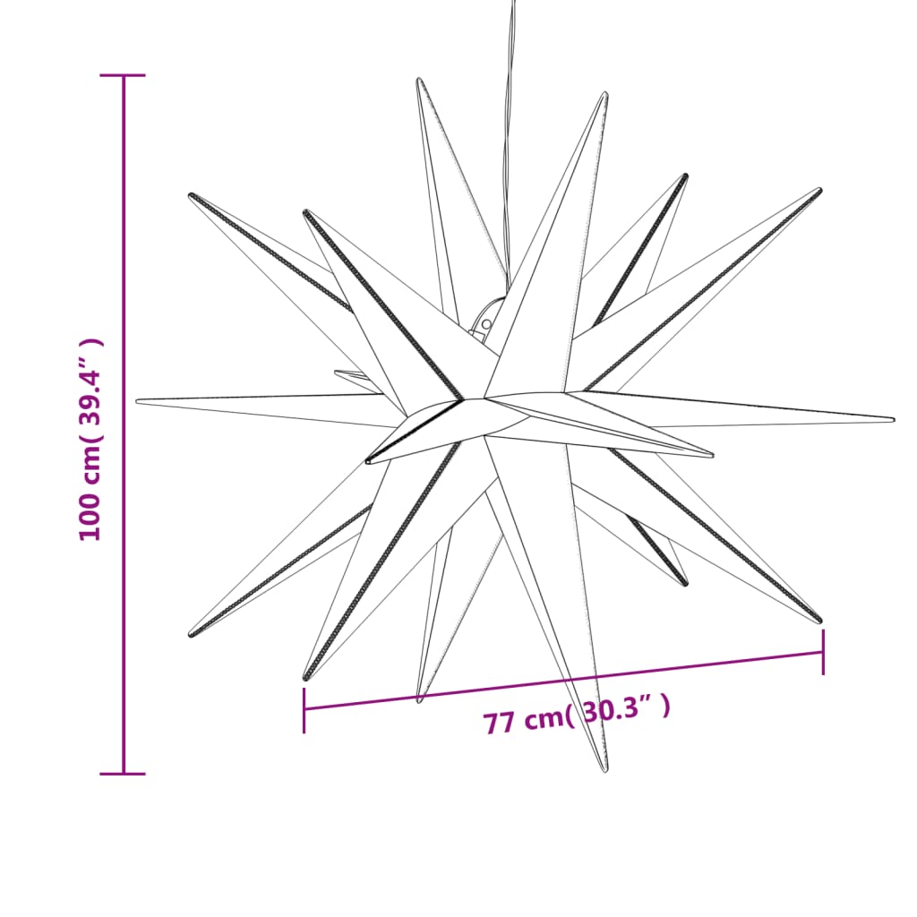 Jouluvalot 3 LED-valoa taitettava valkoinen 100 cm