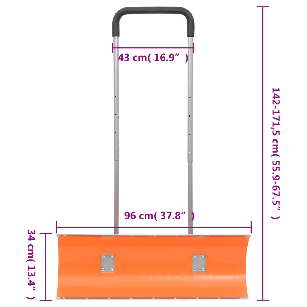 Lumikola jatkovarrella oranssi 96 cm teräksinen aura