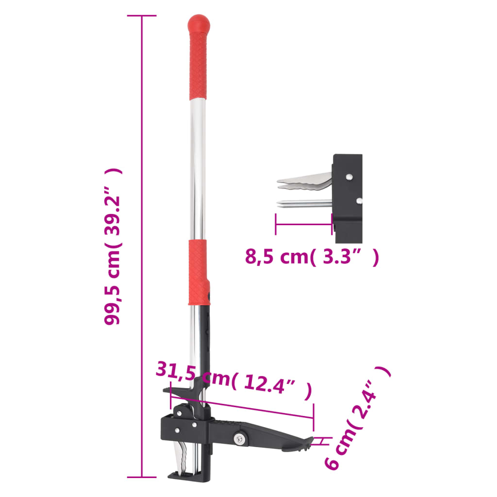 Rikkaruohorauta punainen/hopea 99,5 cm anodisoitu alumiini