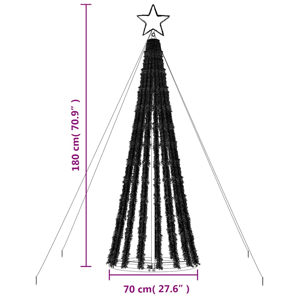 Joulukuusi kartio 275 värikästä LED-valoa 180 cm