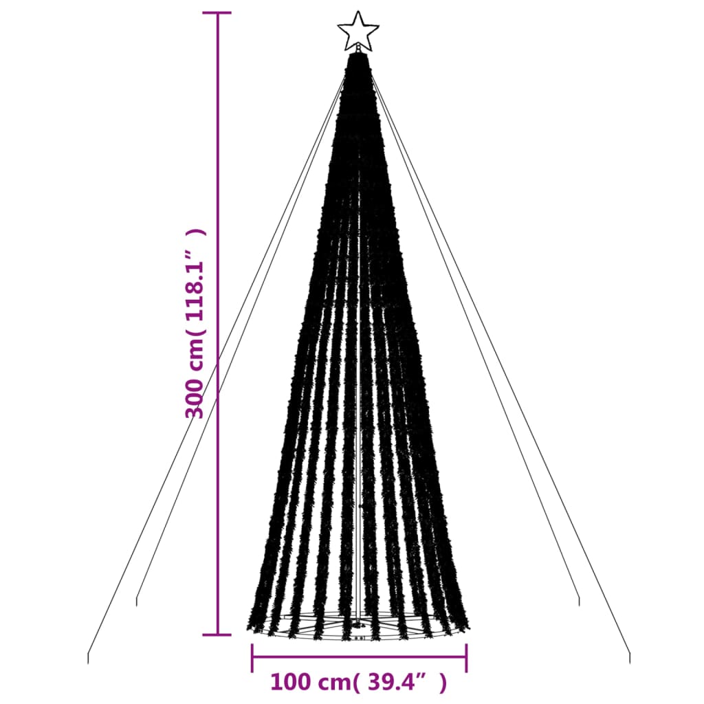 Joulukuusi kartio 688 värikästä LED-valoa 300 cm