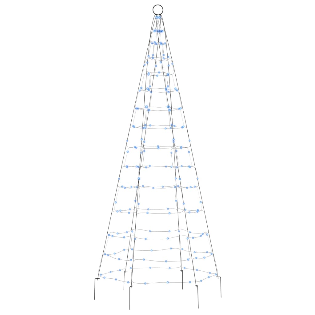 Joulukuusivalo lipputankoon 200 sinistä LED-valoa 180 cm