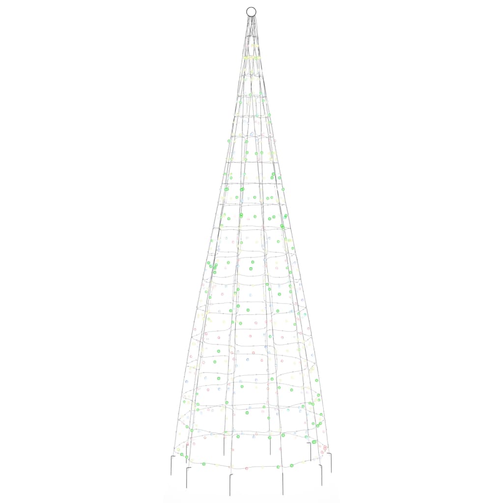 Joulukuusivalo lipputankoon 550 värikästä LED-valoa 300 cm