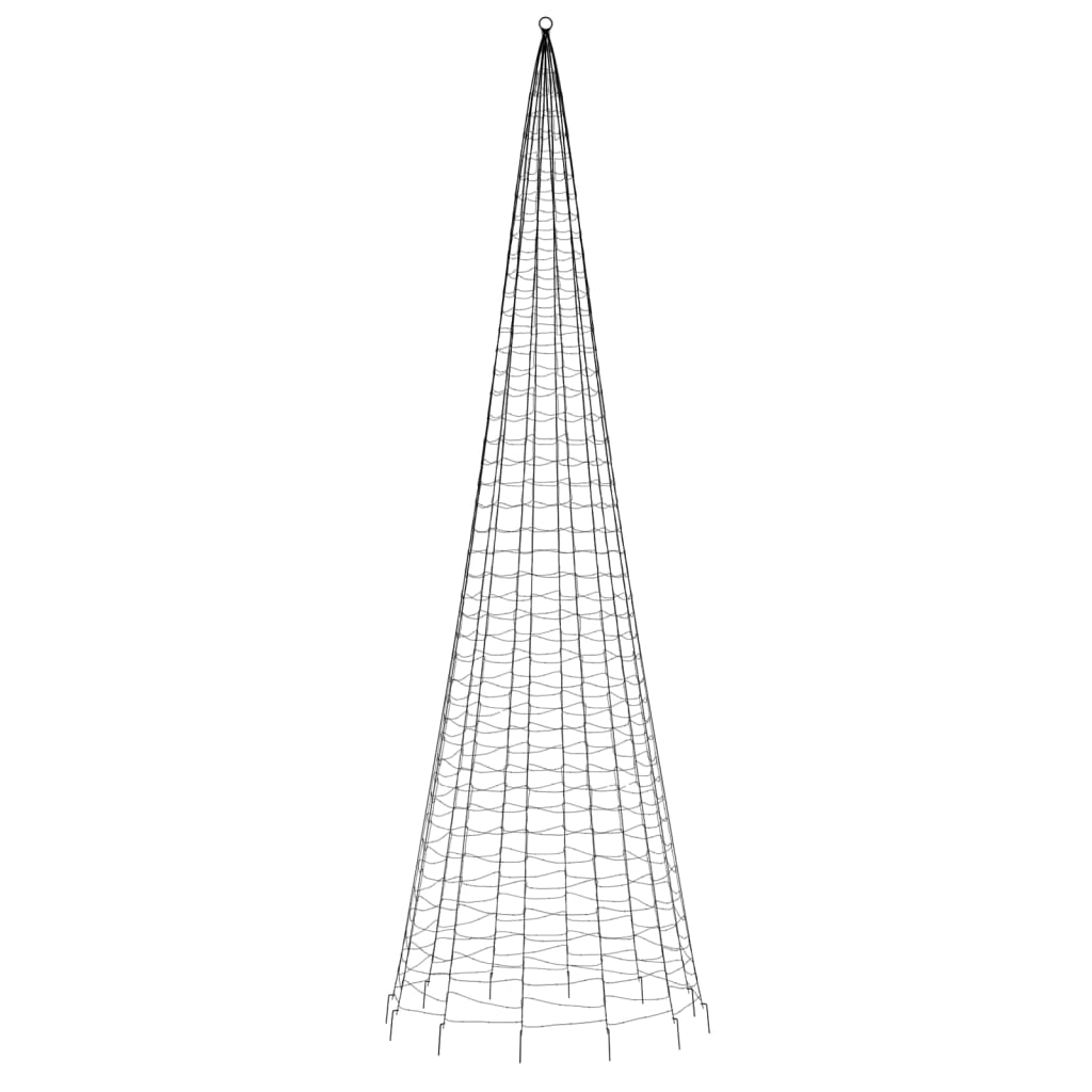 Joulukuusivalo lipputankoon 1534 kylmän valk. LED-valoa 500 cm