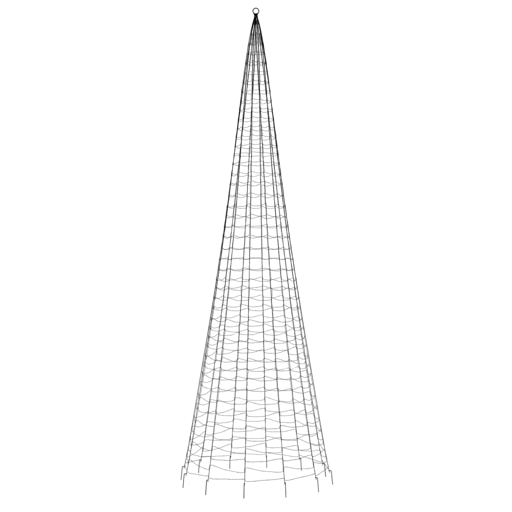 Joulukuusivalo lipputankoon 1534 värikästä LED-valoa 500 cm