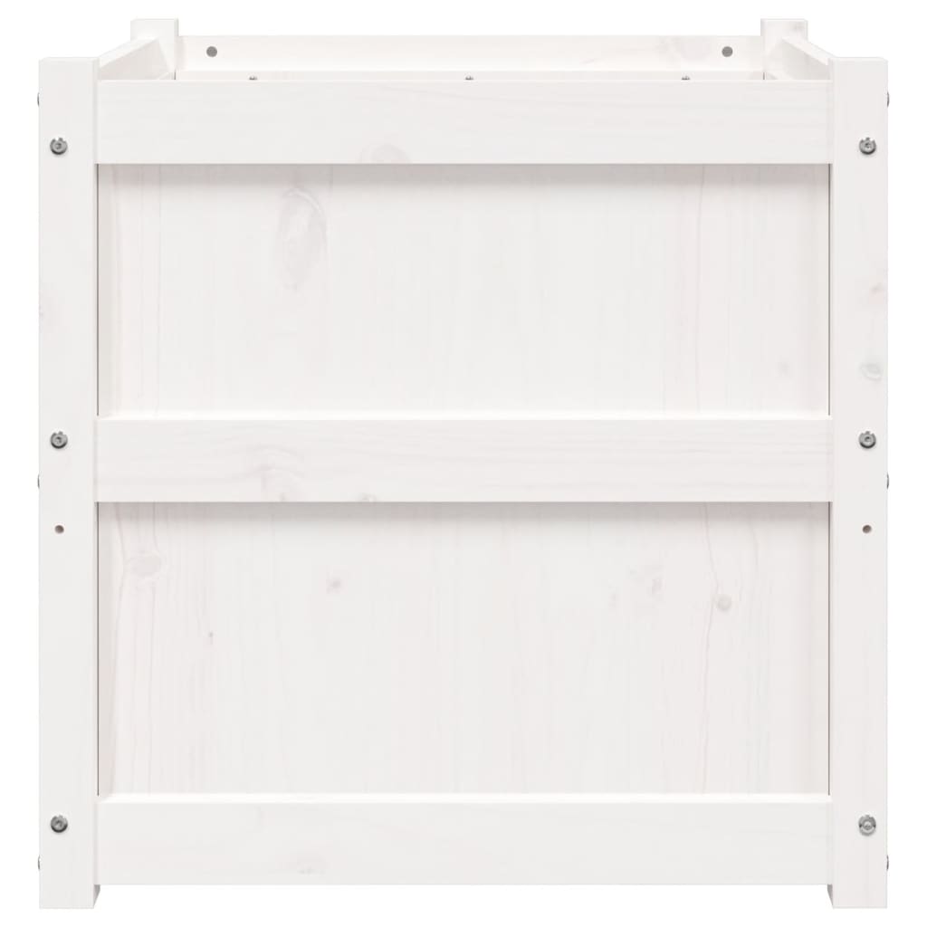 Garden flower box white 60x60x60 cm solid pine