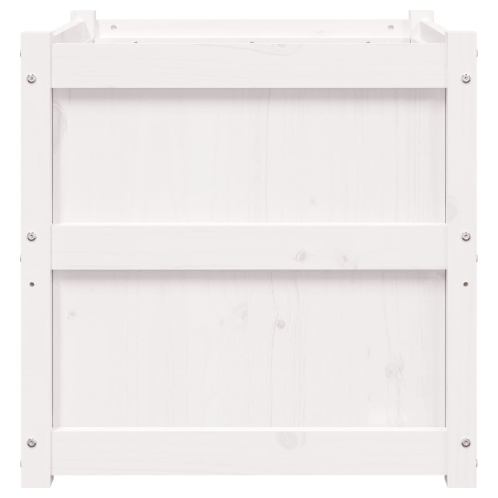 Garden flower box white 60x60x60 cm solid pine