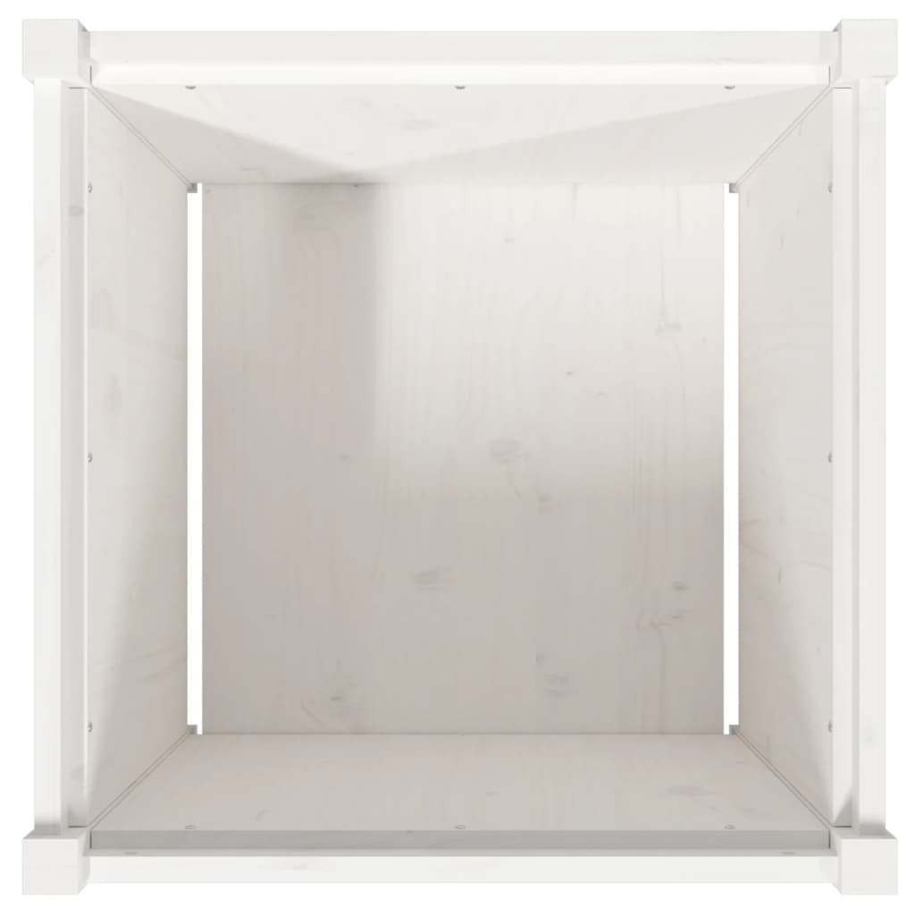 Garden flower box white 60x60x60 cm solid pine