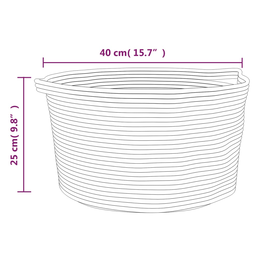 Säilytyskori ruskea ja valkoinen Ø40x25 cm puuvilla