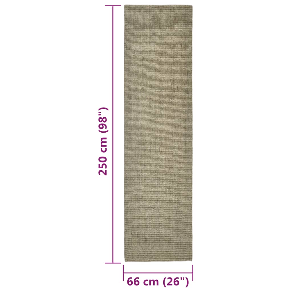 Sisalmatto raapimispuulle taupe 66x250 cm