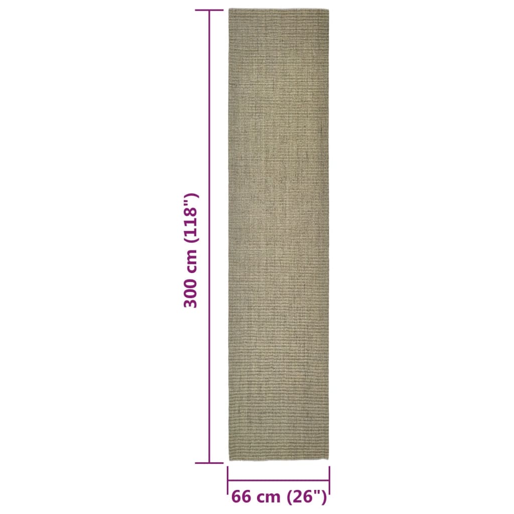 Sisalmatto raapimispuulle taupe 66x300 cm