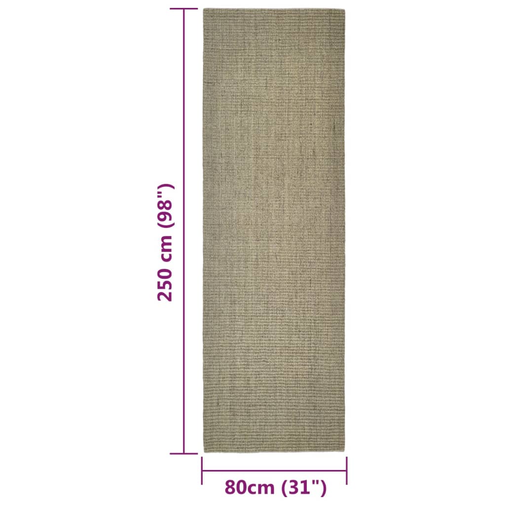 Sisalmatto raapimispuulle taupe 80x250 cm