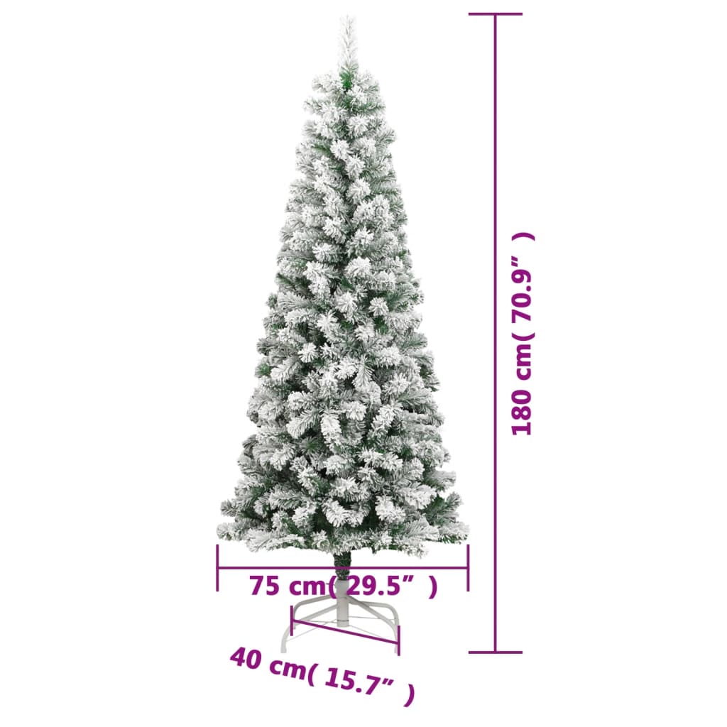 Tekojoulukuusi saranoilla ja lumihuurteella 180 cm