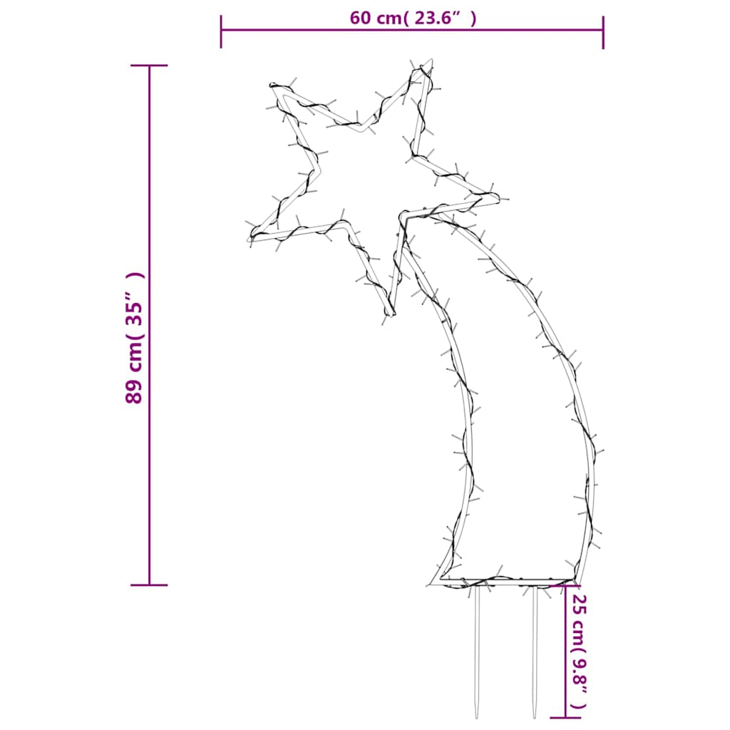 Jouluvalokoriste meteori piikeillä 115 LED-valoa 89 cm