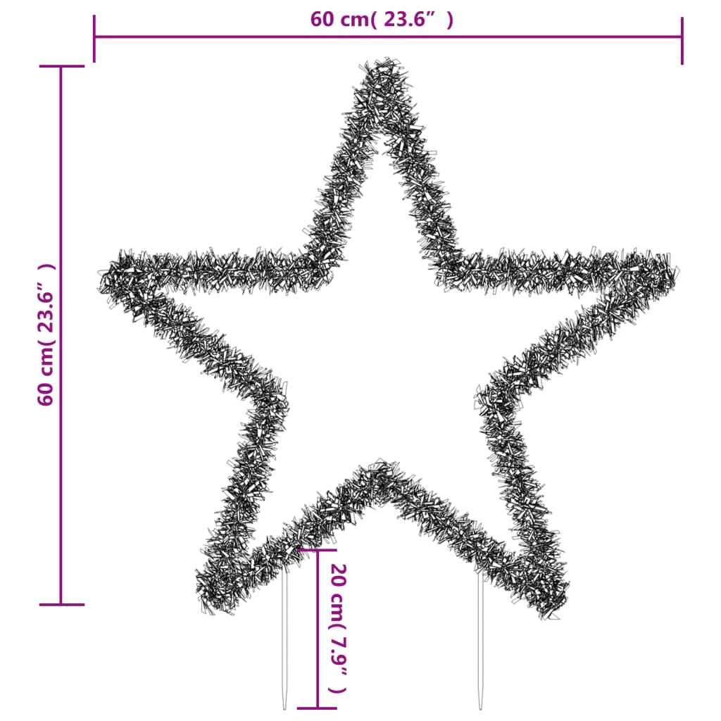 Joulutähti valokoriste piikeillä 80 LED-valoa 60 cm